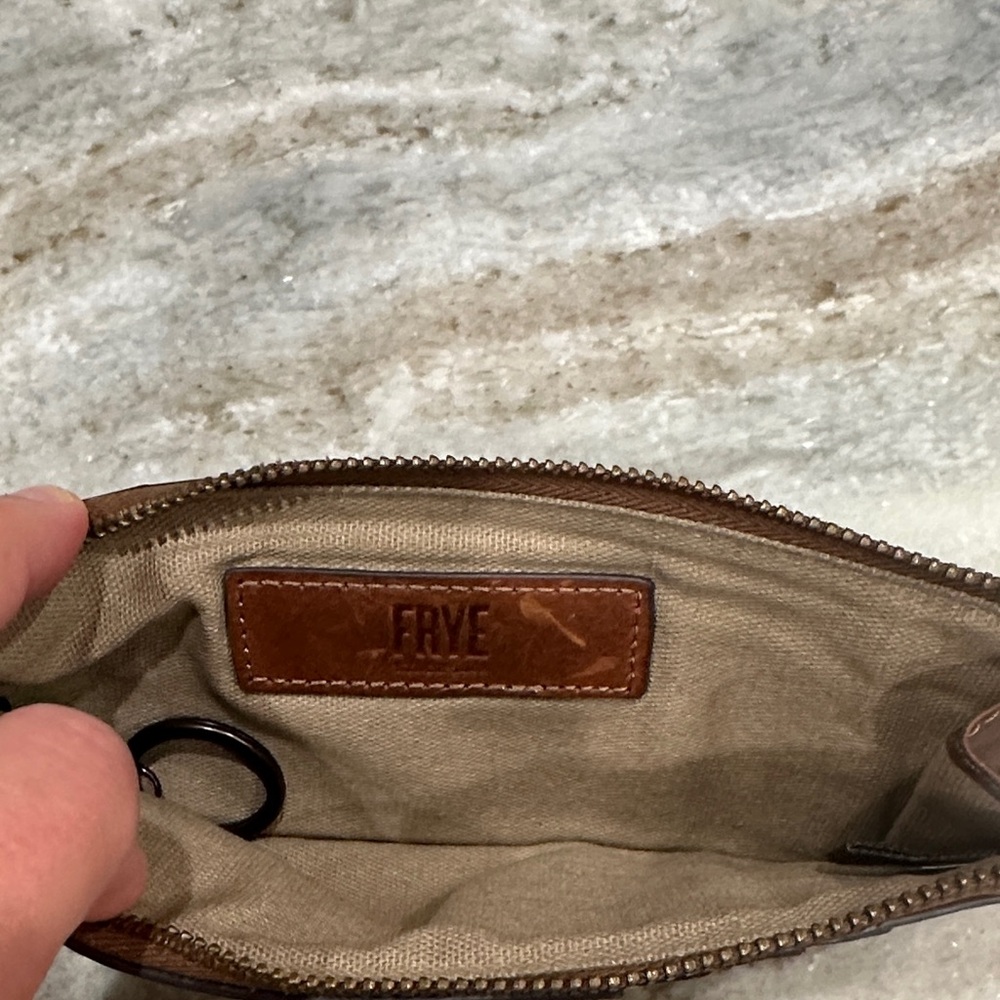 Frye Tan Leather Card Holder with Key Ring - Picture 3 of 3